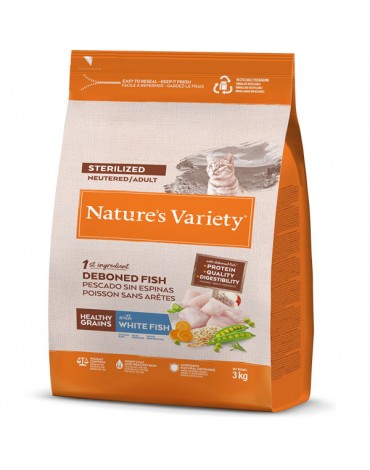 NATURE'S VARIETY HEALTHY GRAINS STERILIZED W. FISH