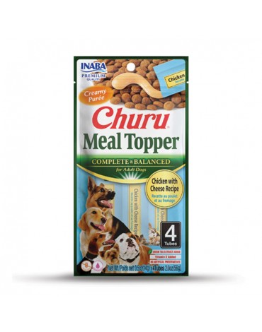 CHURU DOG MEAL TOPPER POLLO Y QUESO 4x14GR.