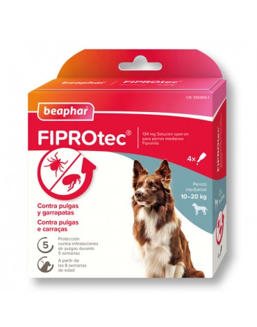 FIPROTEC SPOT ON PERRO 4 PIPETAS BEAPHAR